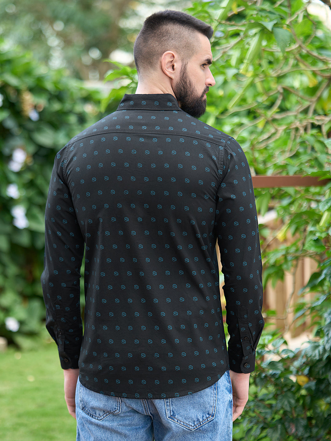 Men All Over Printed Full Sleeve Shirt With Pocket