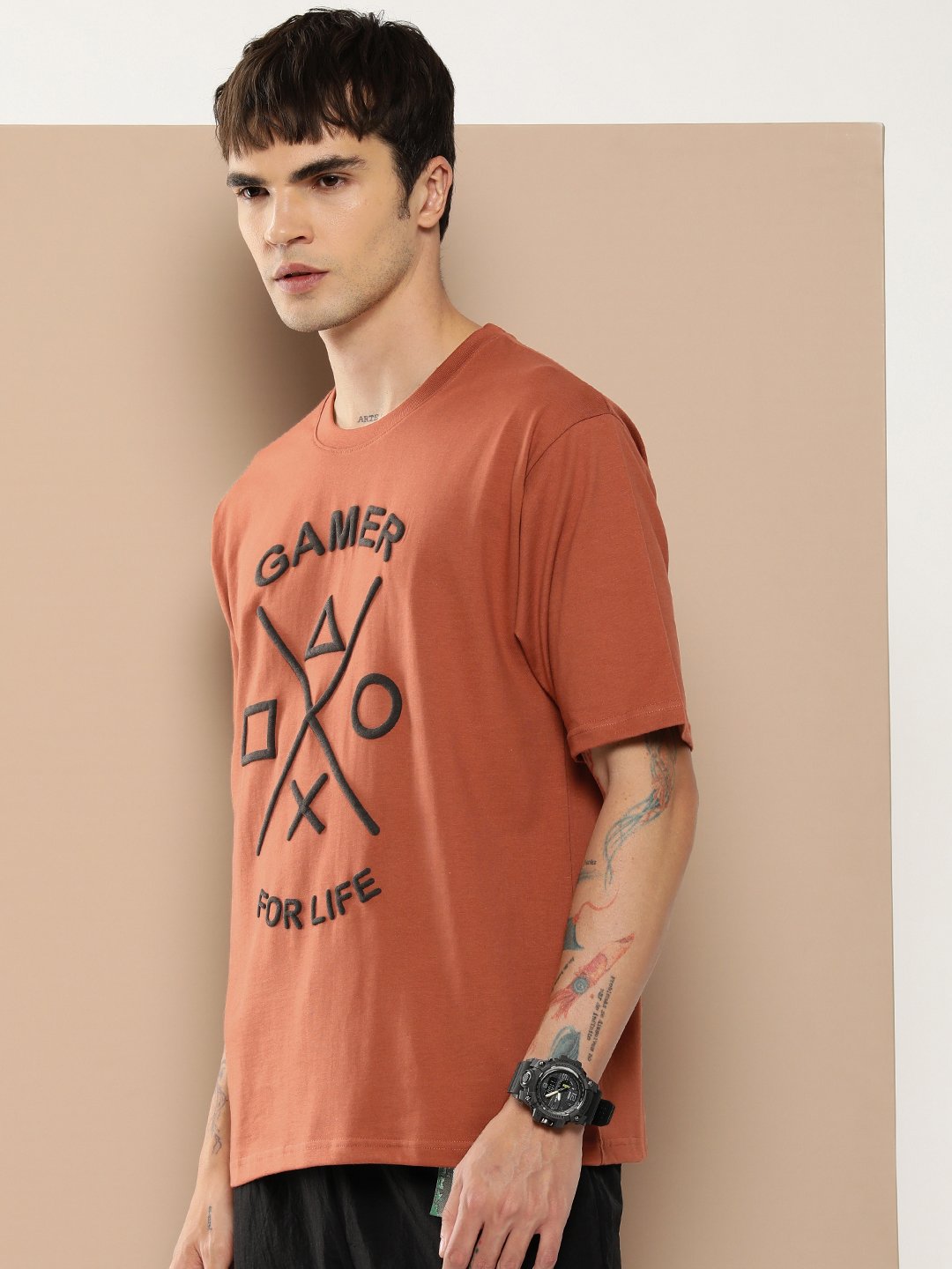 Mens Half Sleeve Round Neck Oversized Fit T-Shirts