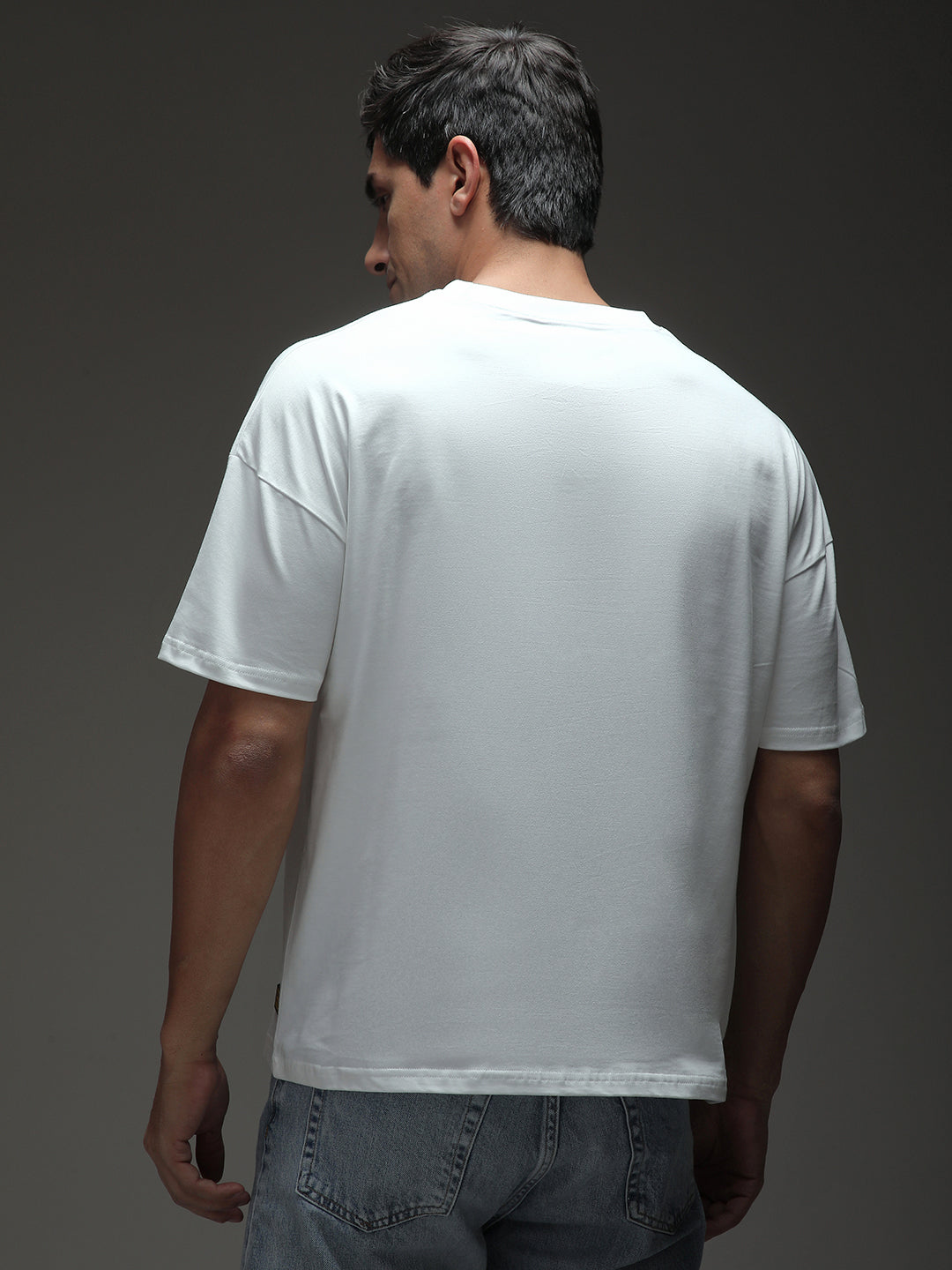 Mens Half Sleeve Drop Shoulder Printed Oversized Fit T-Shirts