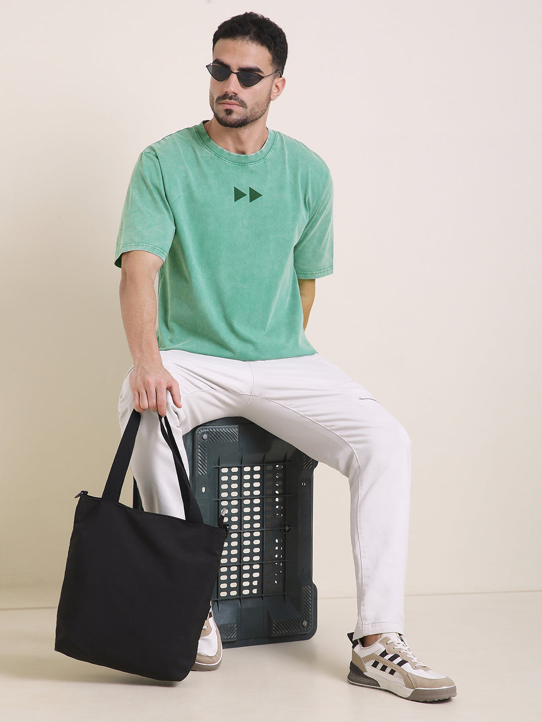 Mens Half Sleeve Round Neck Back Printed Oversized Fit Tshirts
