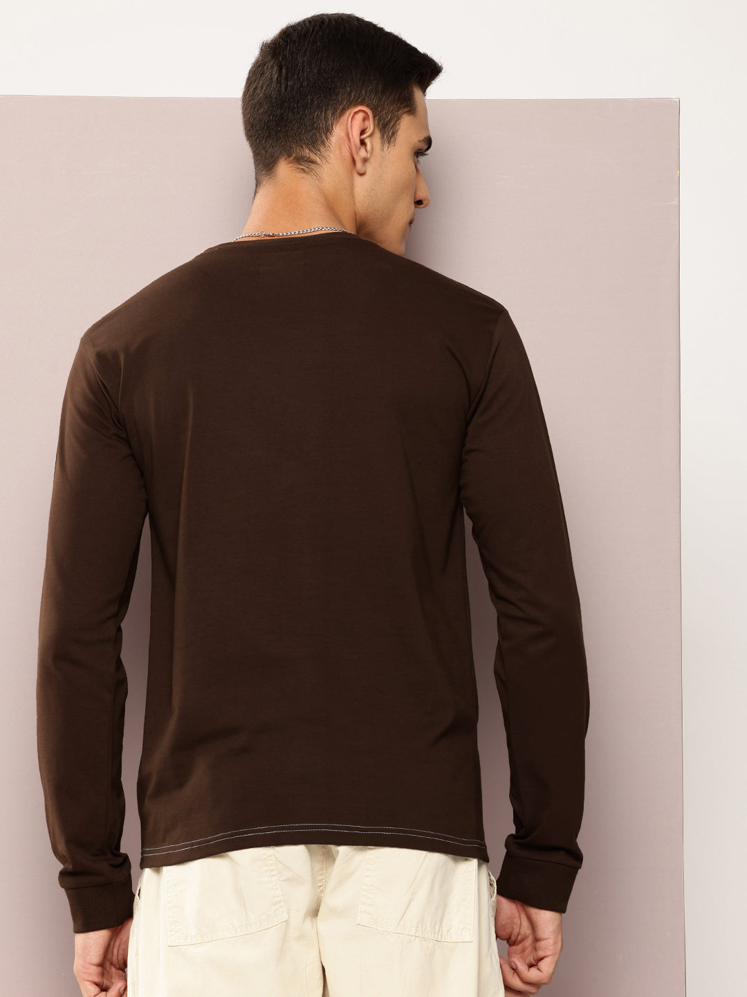 Mens Full Sleeve Round Neck Printed Regular Fit Tshirts