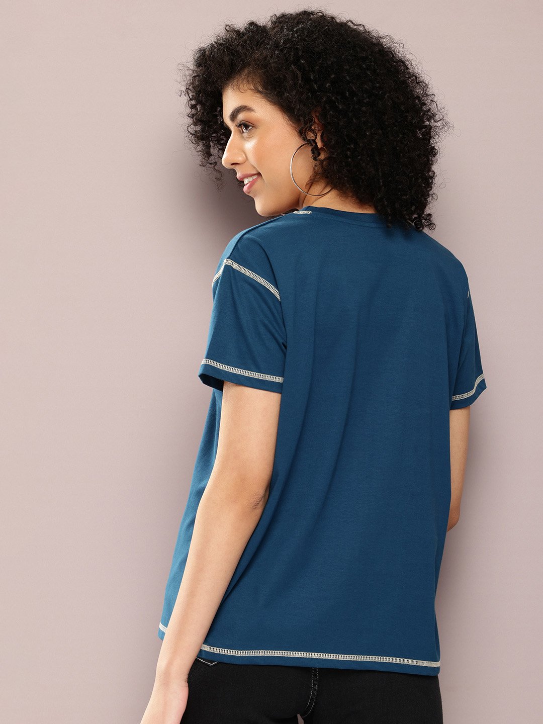 Womens Half Sleeve Round Neck Boxy Fit T-Shirts