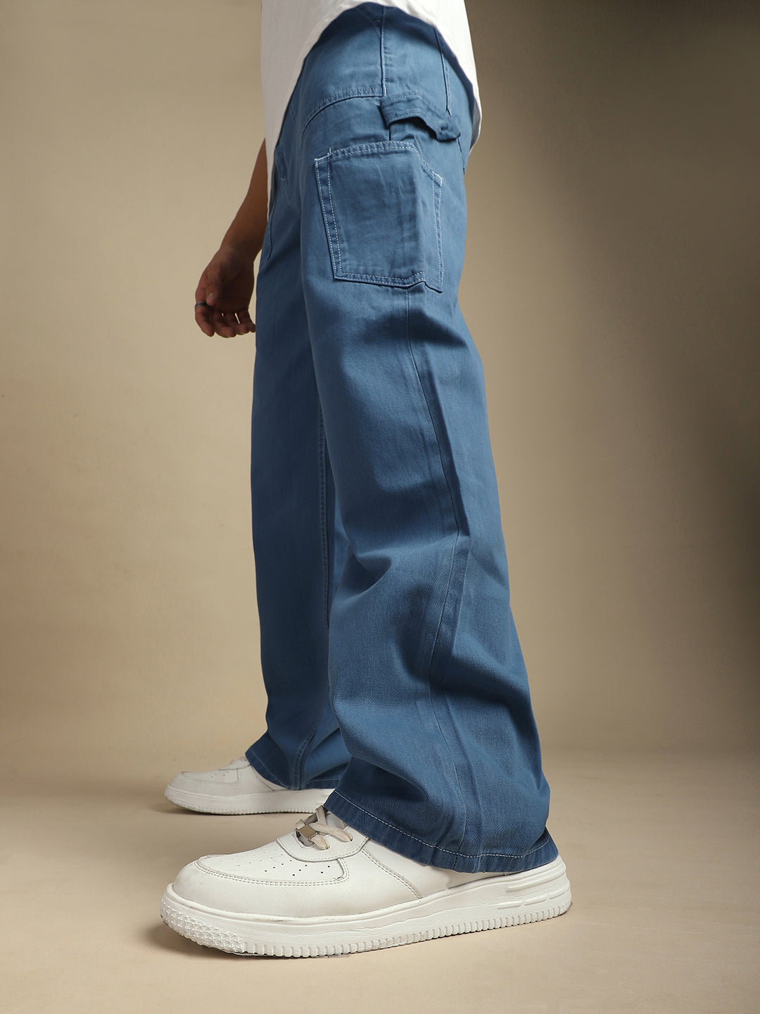 Men Plain Cargo Jeans