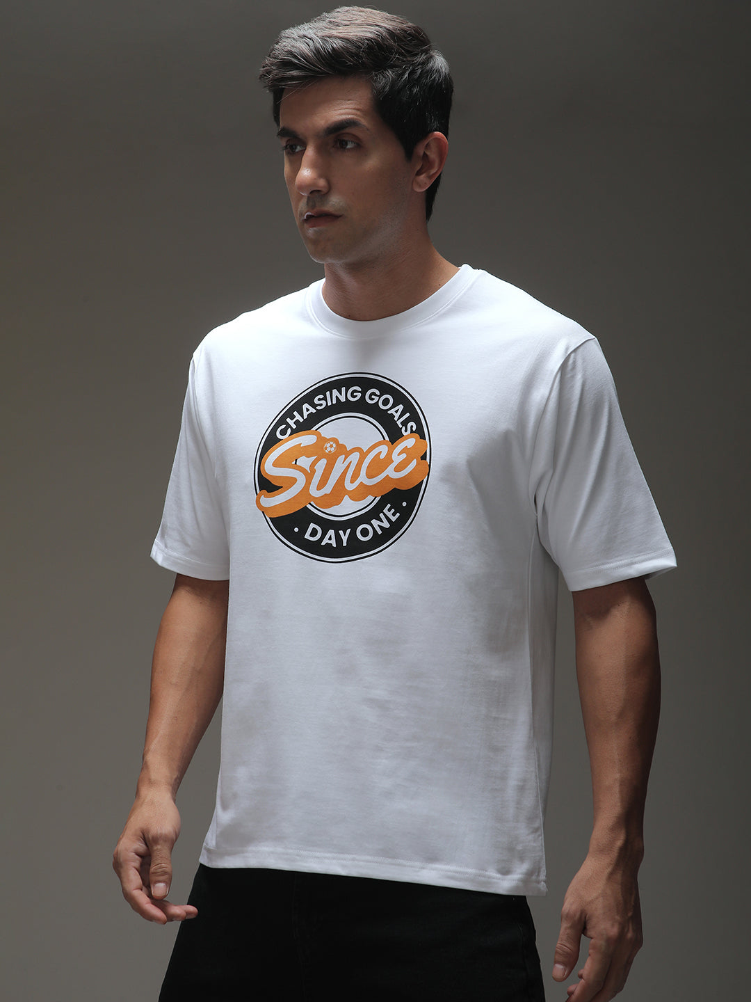 Mens Half Sleeve Round Neck Printed Oversized Fit Tshirts