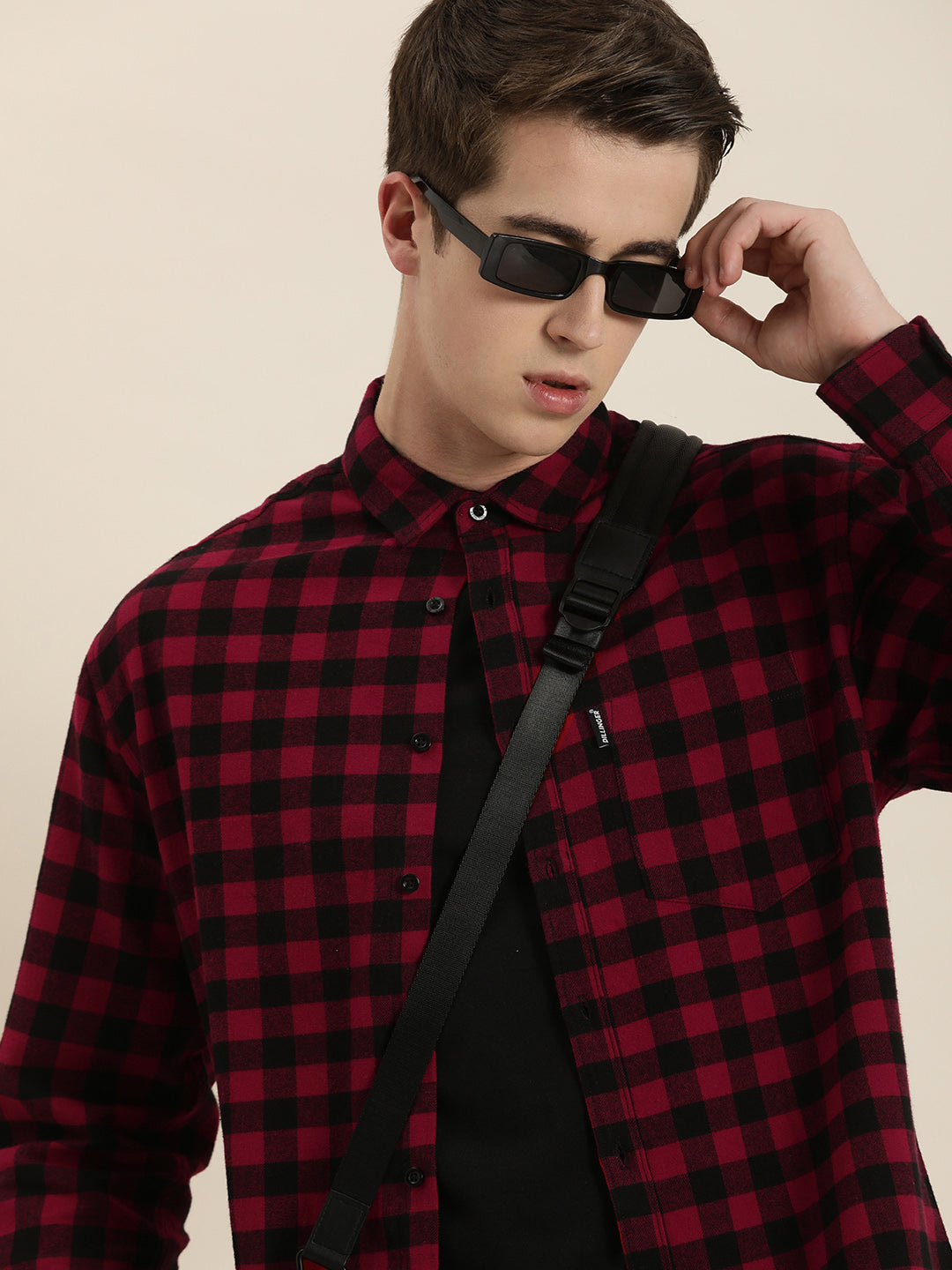 Men Checked Full Sleeve Shirt With Pocket