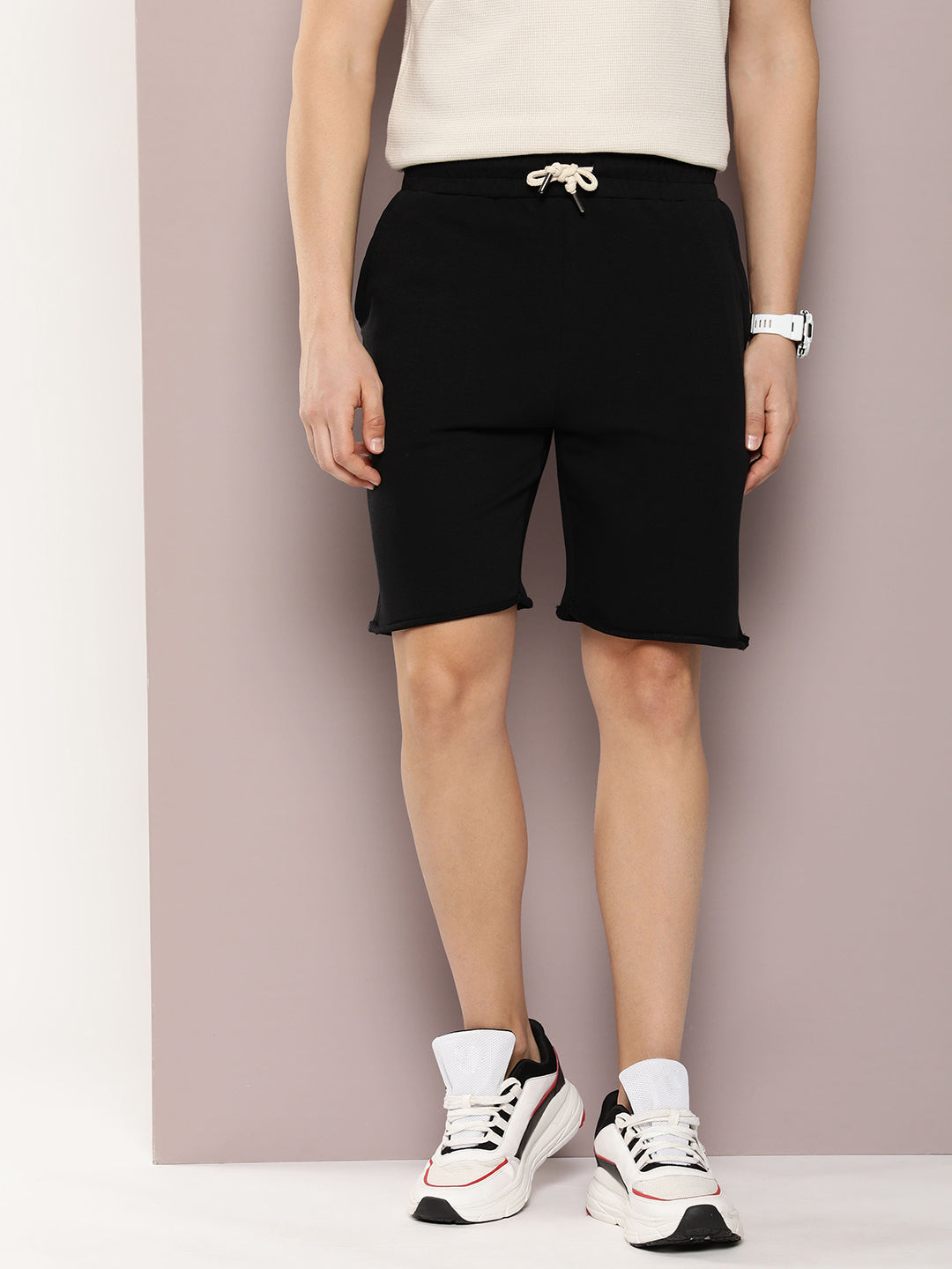 Men Solid Regular Fit Shorts