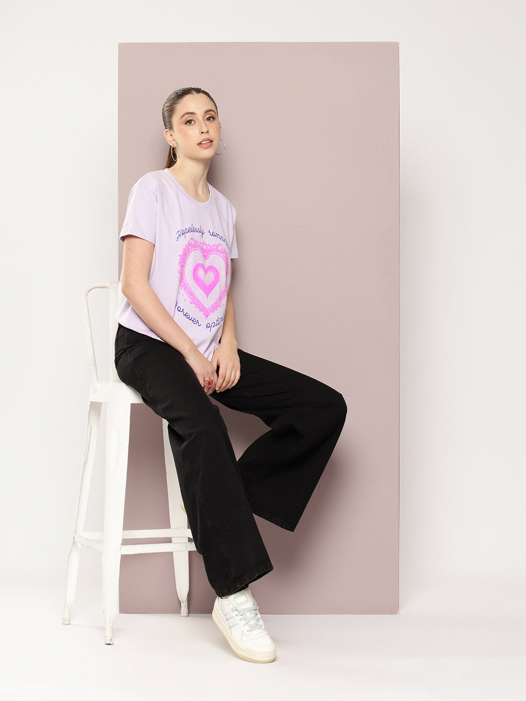 Womens Half Sleeve Round Neck Printed Boxy Fit Tshirts