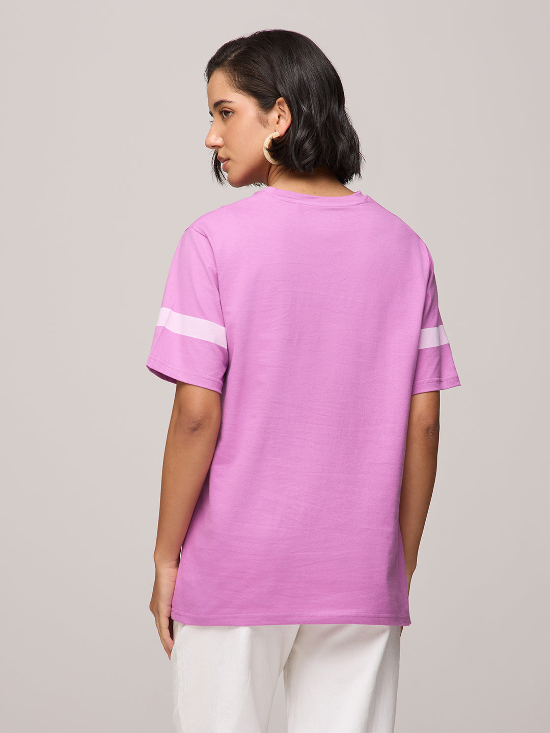 Womens Printed Oversized Fit Cotton T-Shirt