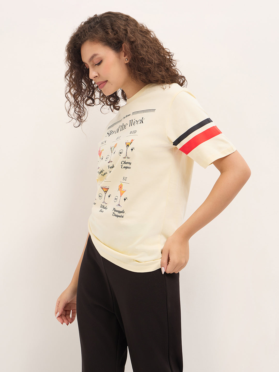 Womens Half Sleeve Round Neck Printed Oversized Fit Tshirts
