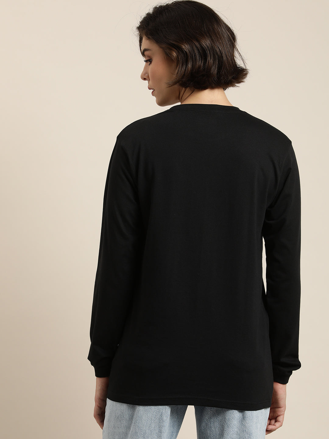 Womens Full Sleeve Round Neck Oversized Fit T-Shirts