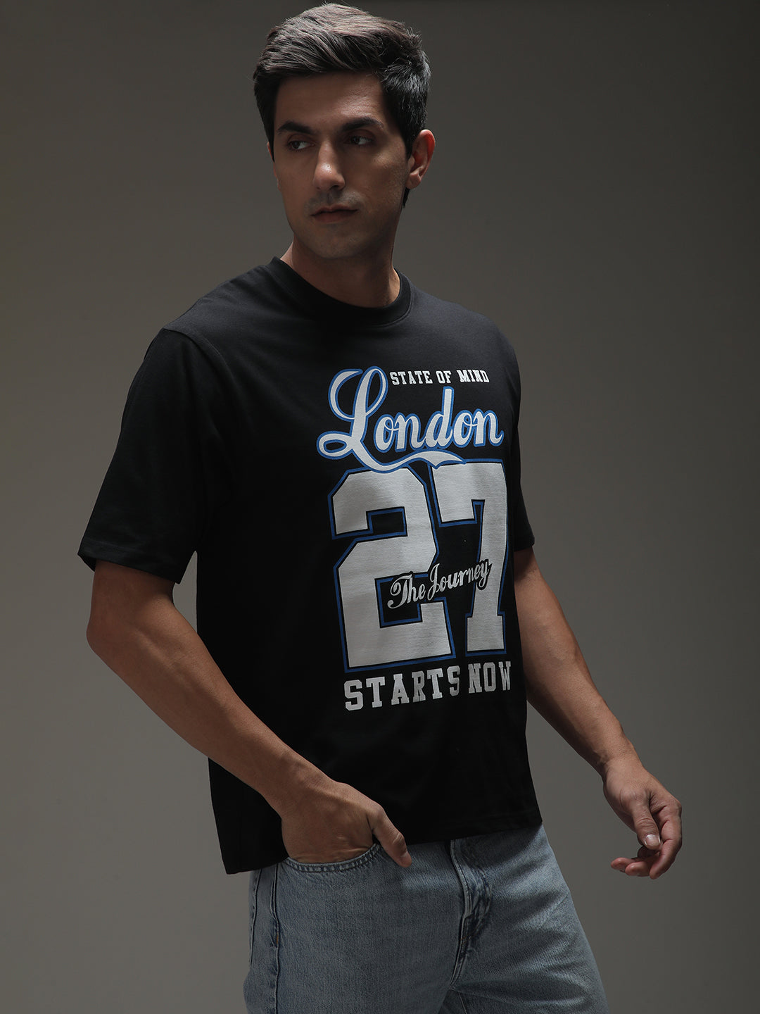 Mens Half Sleeve Round Neck Printed Oversized Fit Tshirts