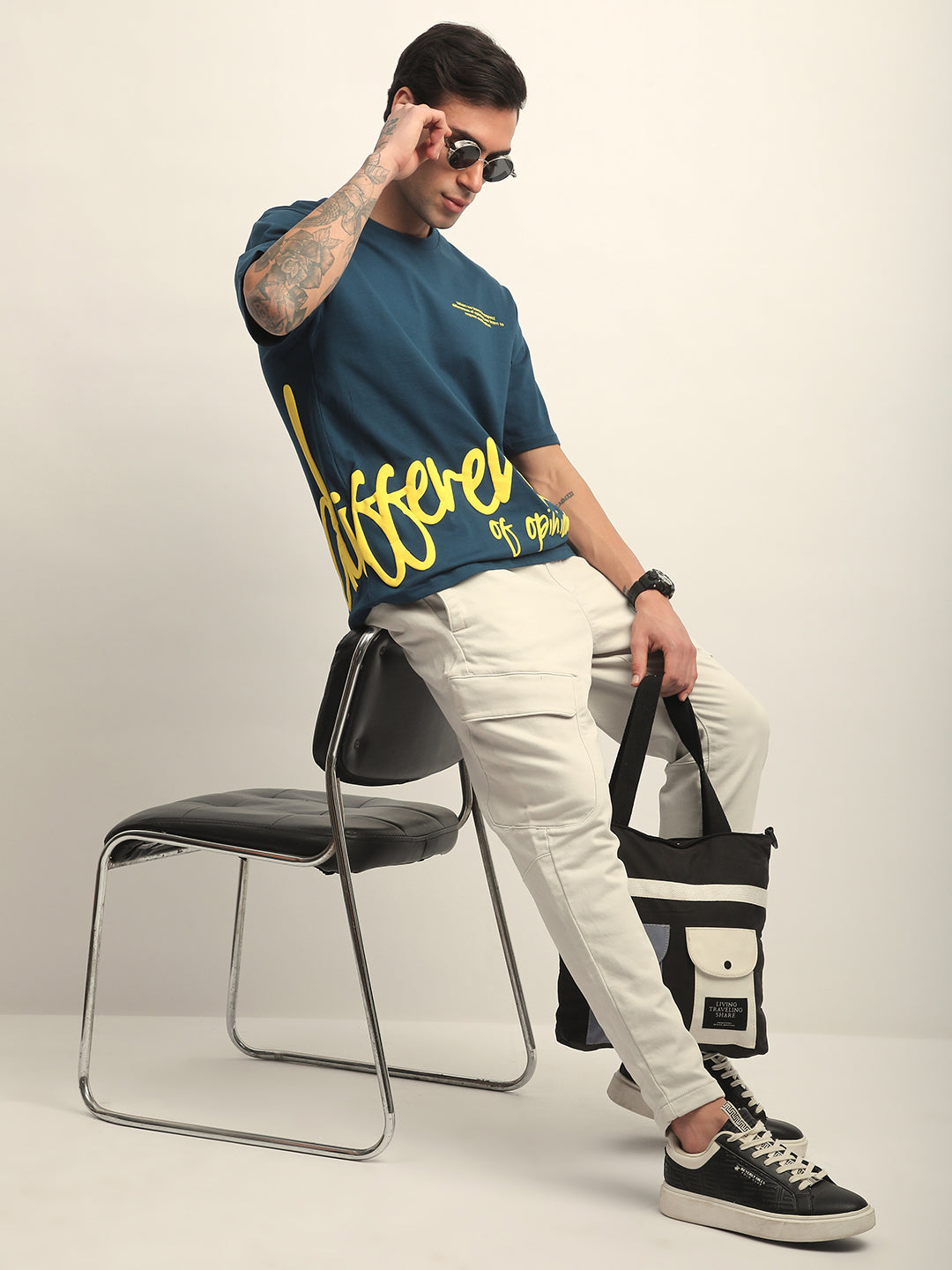 Mens Half Sleeve Round Neck Printed Oversized Fit Tshirts