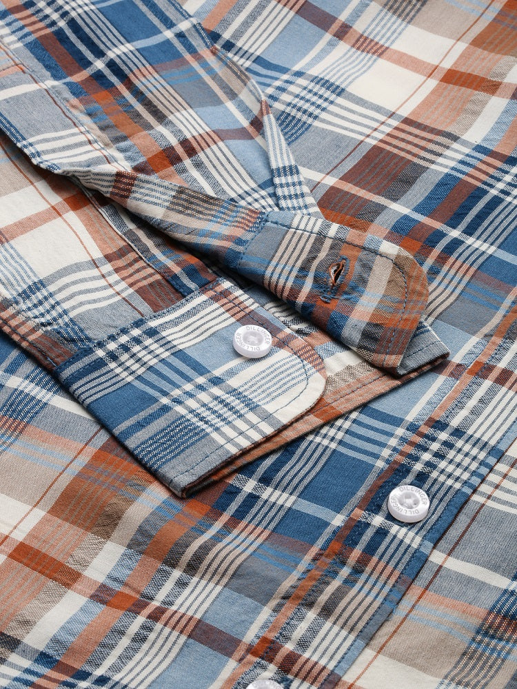 Men Checked Full Sleeve Shirt With Pocket