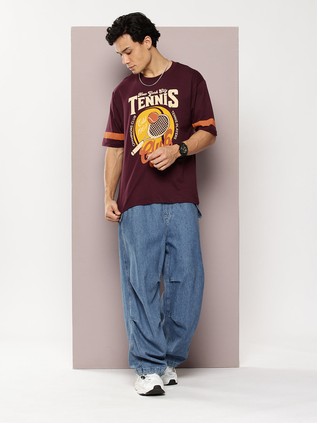 Mens Half Sleeve Round Neck Printed Oversized Fit Tshirts