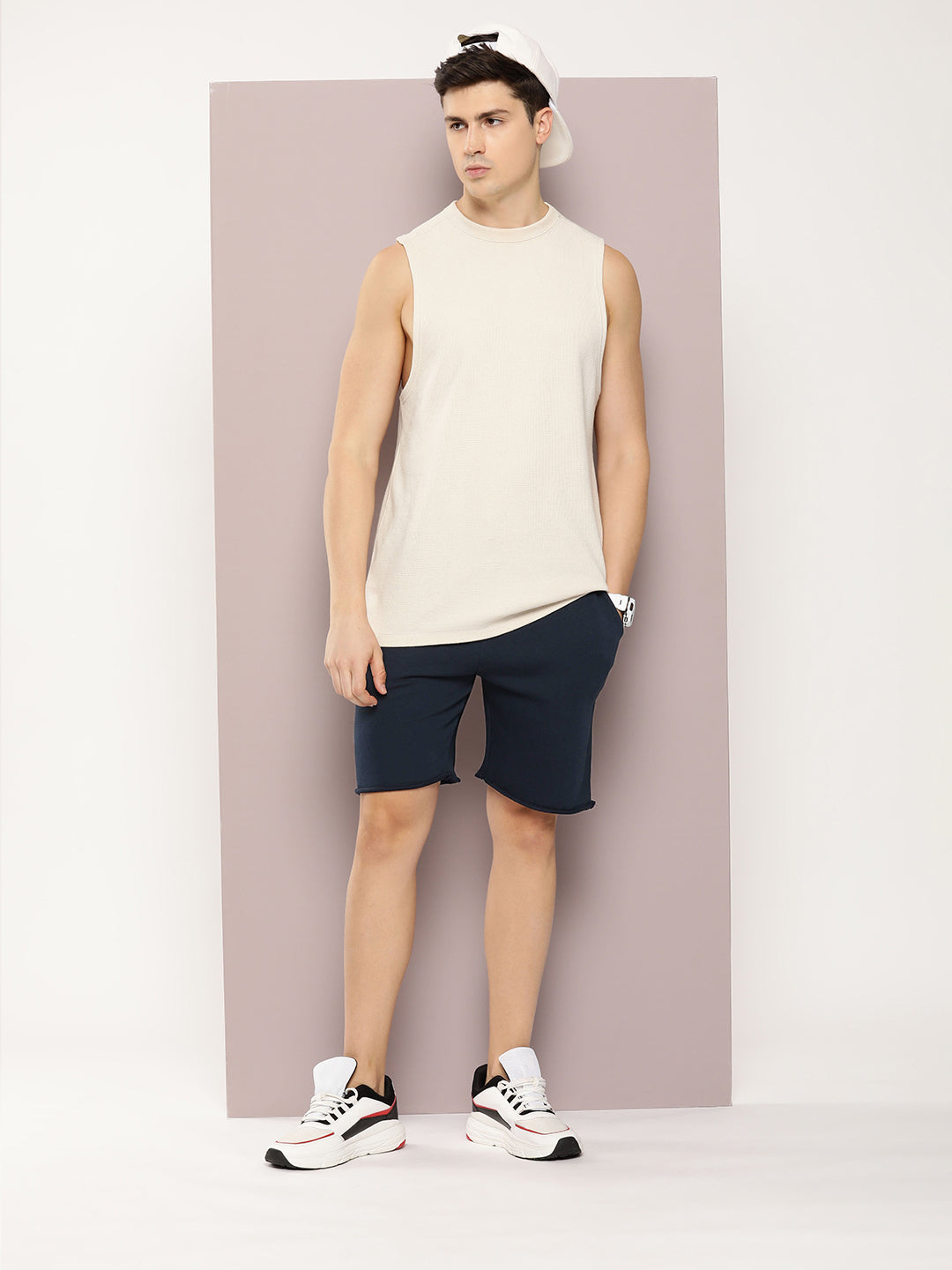 Men Solid Regular Fit Shorts