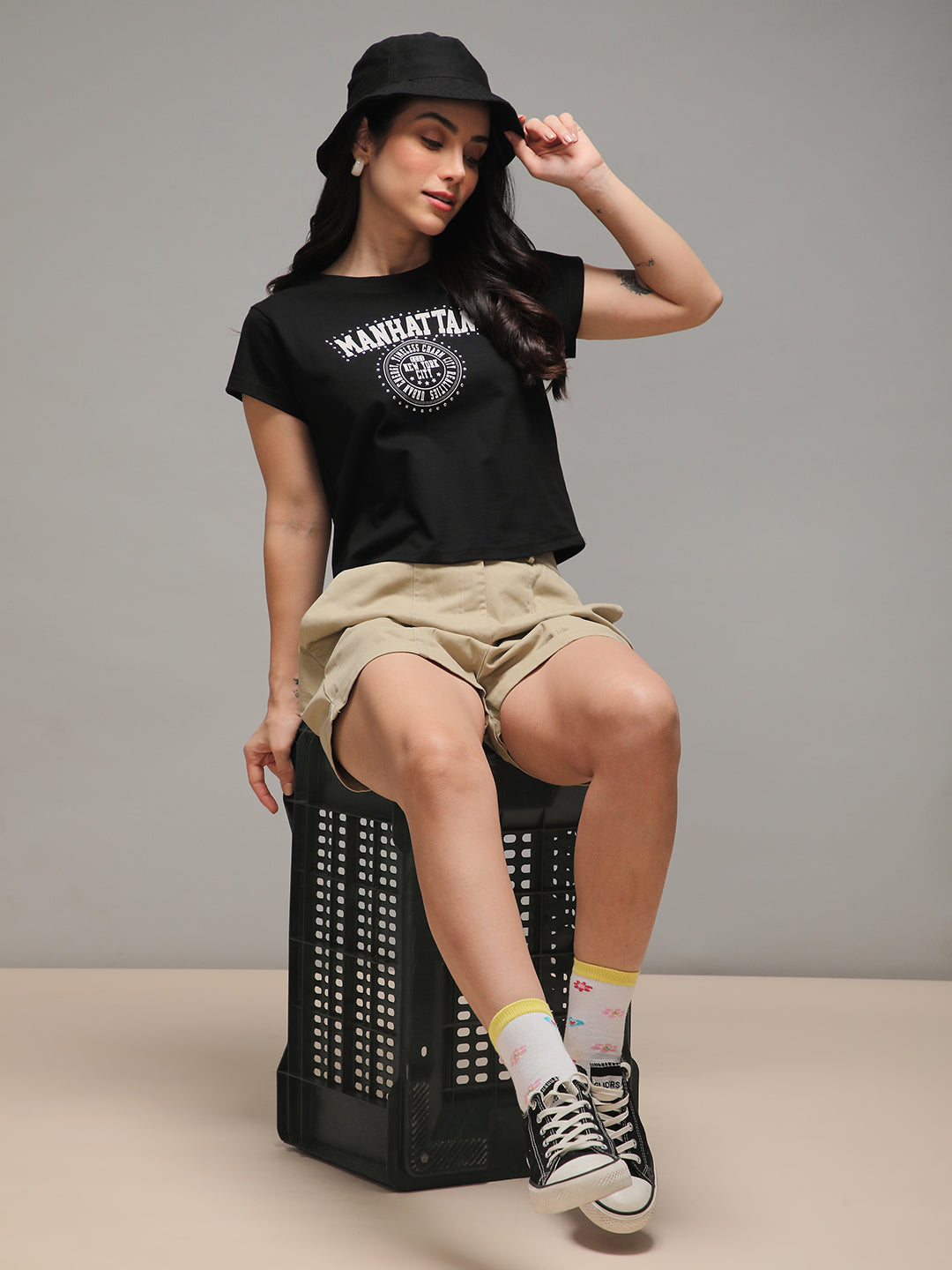 Womens Half Sleeve Round Neck Printed Regular Fit Tshirts
