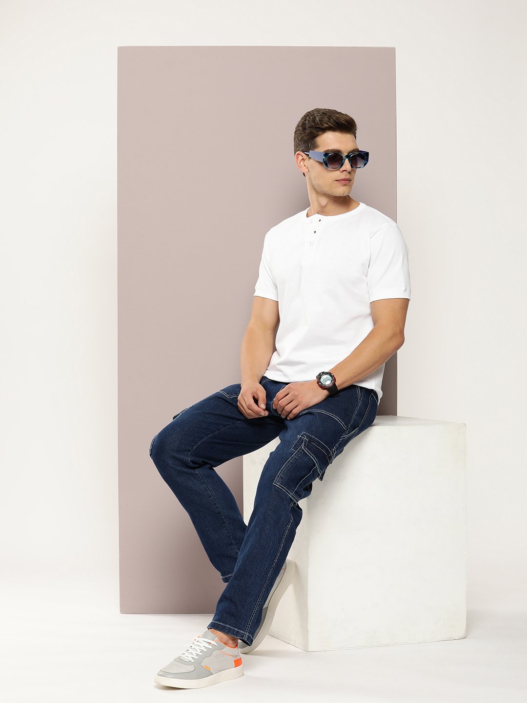 Mens Half Sleeve Henley Neck Regular Fit T-Shirts