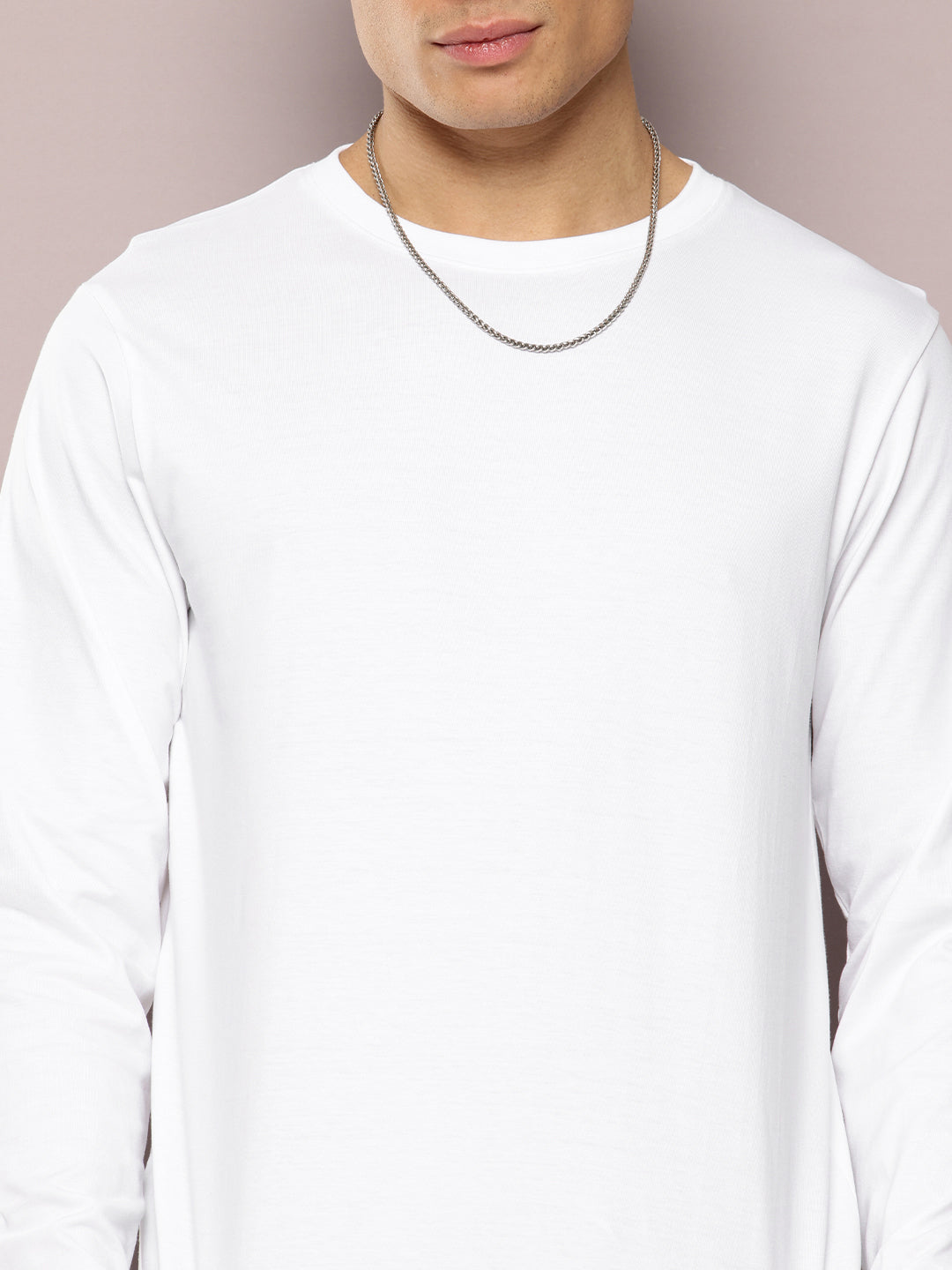 Mens Full Sleeve Round Neck Solid Regular Fit Tshirts