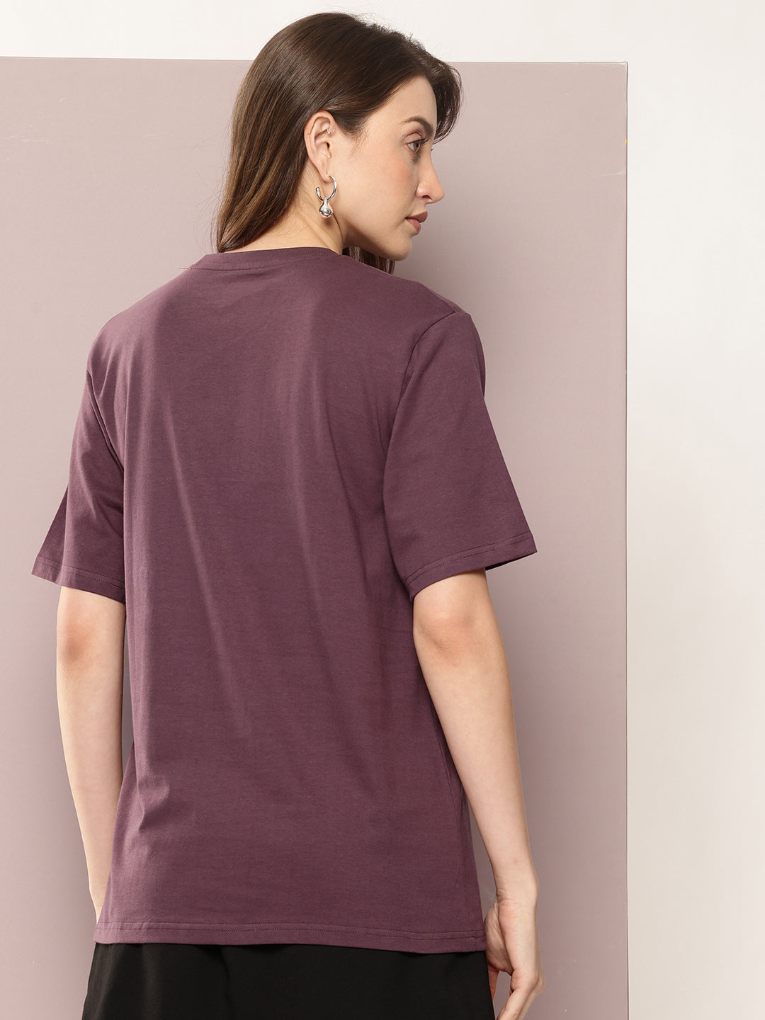 Womens Half Sleeve Round Neck Printed Oversized Fit Tshirts