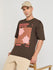 Mens Puff Printed Oversized Half Sleeve Round Neck Tshirt
