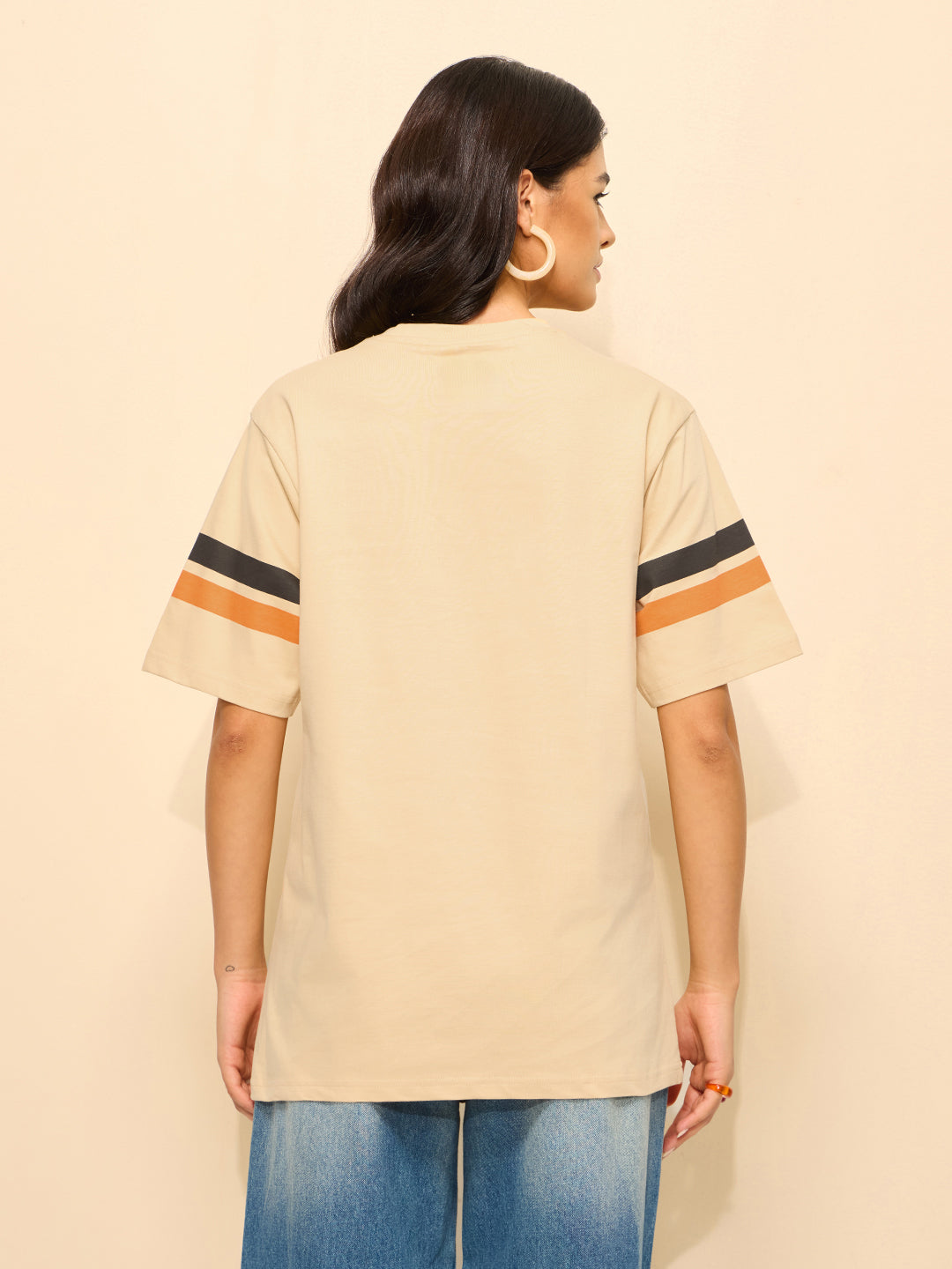 Womens Printed Oversized Cotton T-Shirt