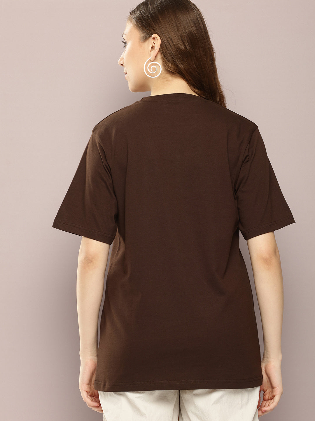 Womens Short Sleeve Round Neck Oversized Fit T-Shirt