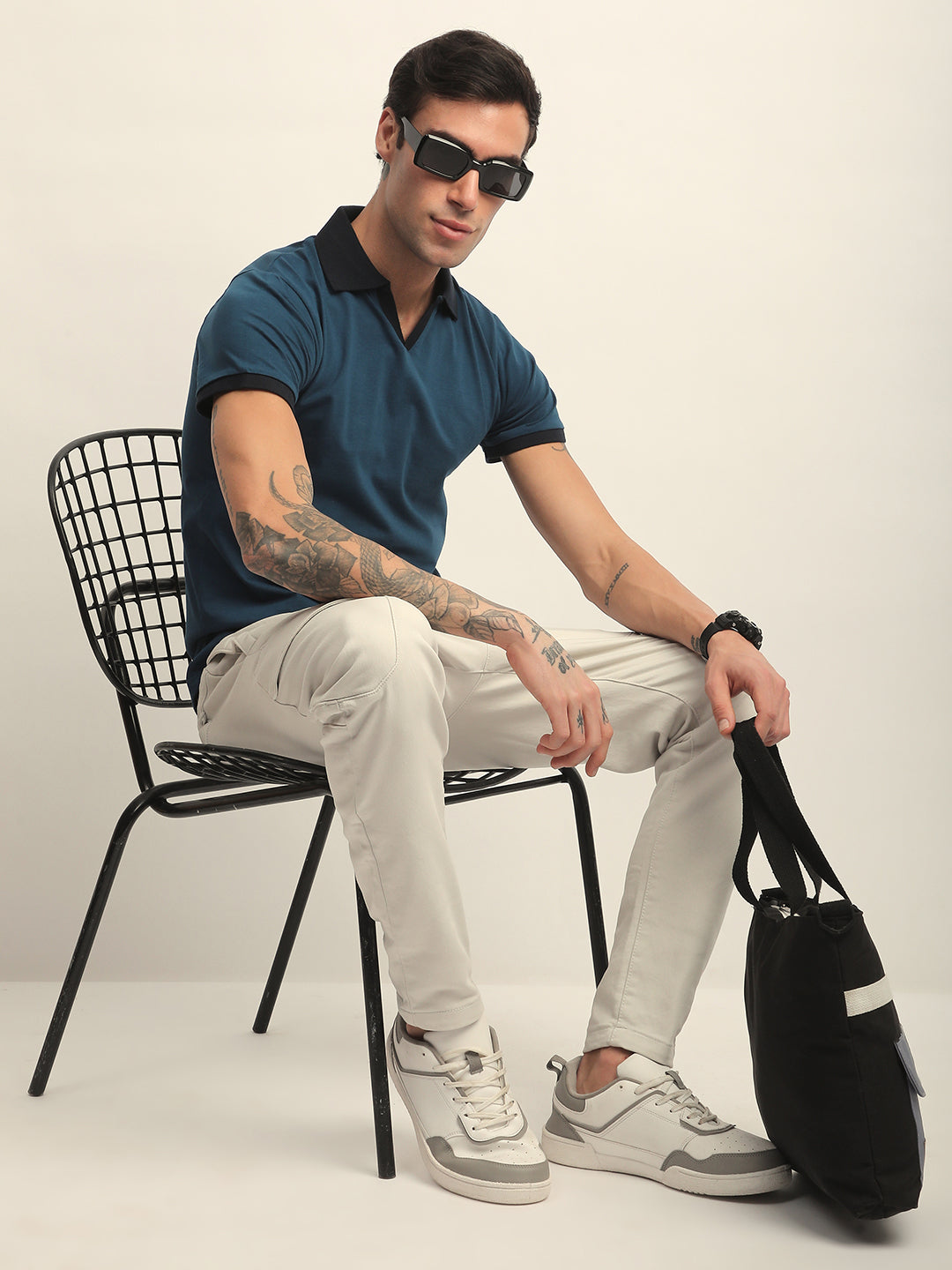 Mens Half Sleeve Polo Neck Solid Regular Fit Tshirts