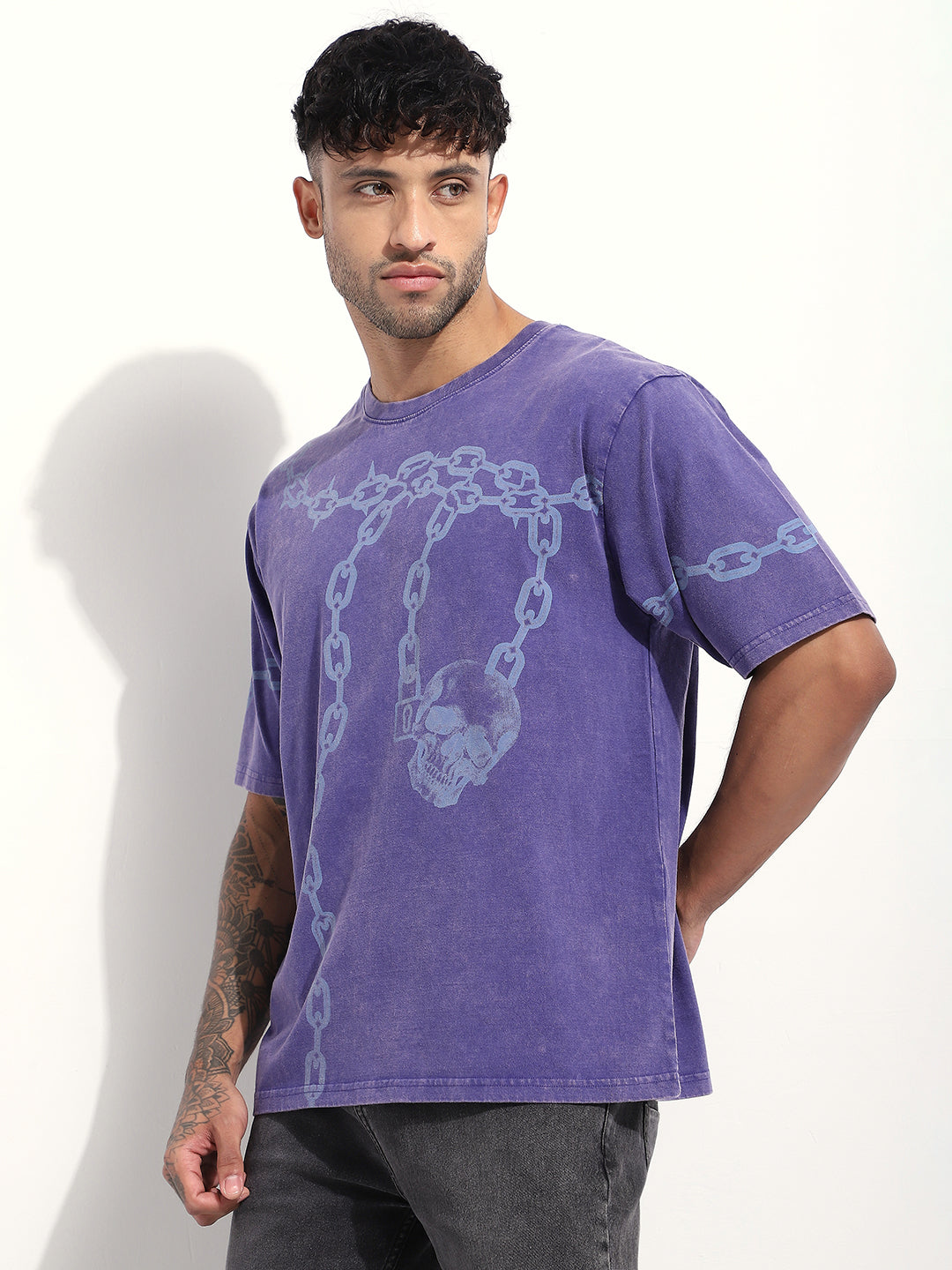 Mens Half Sleeve Round Neck Printed Oversized Fit Tshirts