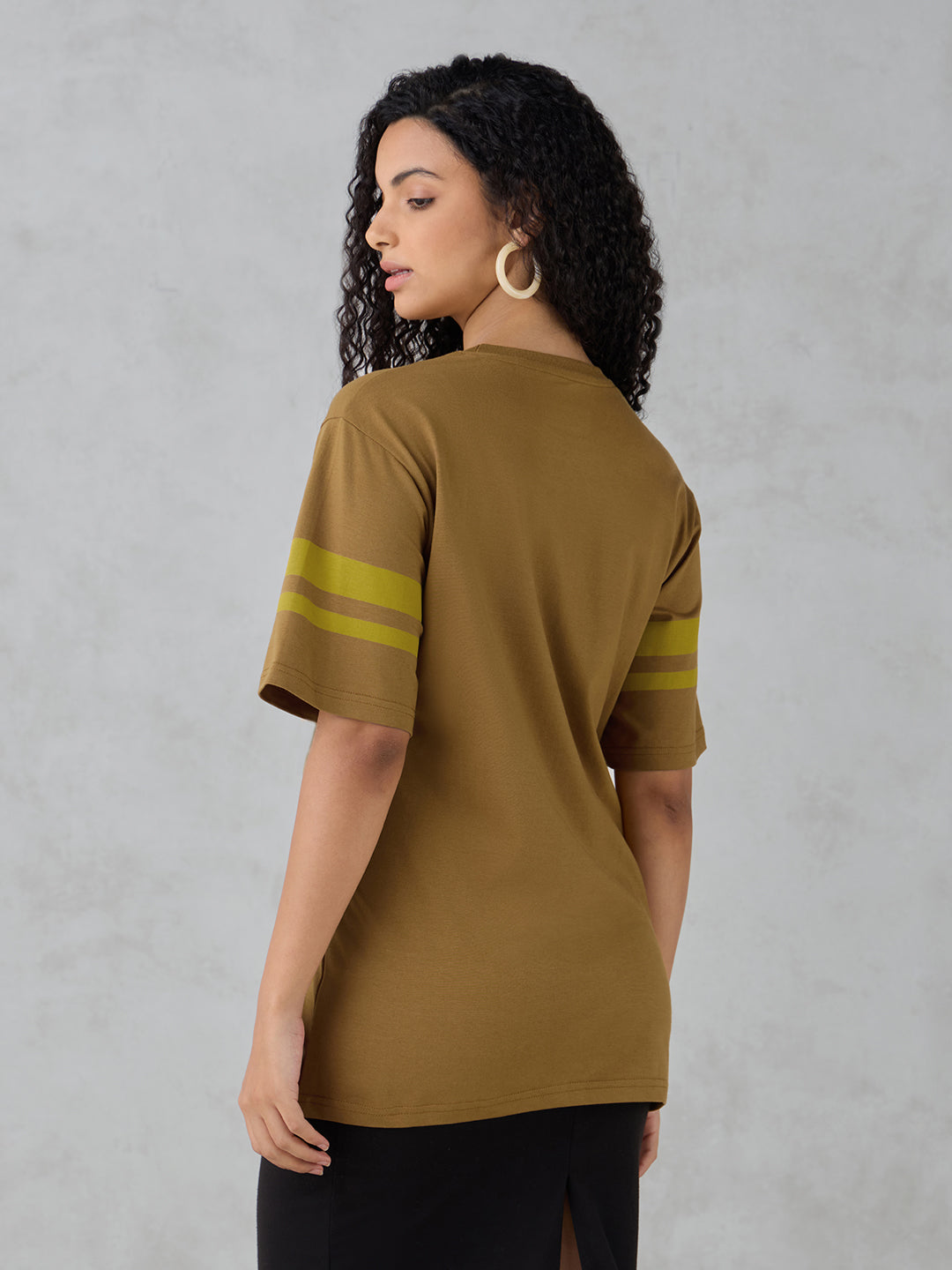 Womens Half Sleeve Printed Oversized Fit Tshirt