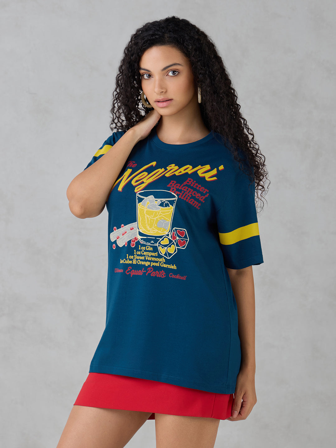 Womens Half Sleeve Printed Oversized Fit Tshirt