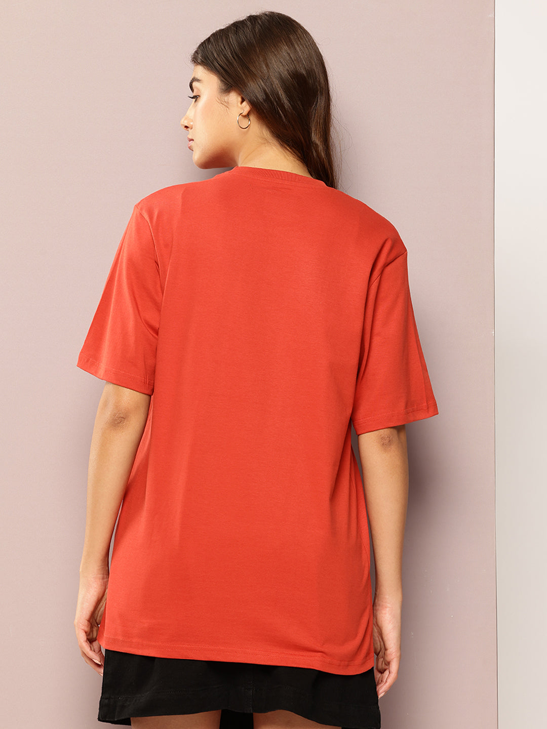 Womens Short Sleeve Printed Oversized Fit Tshirt