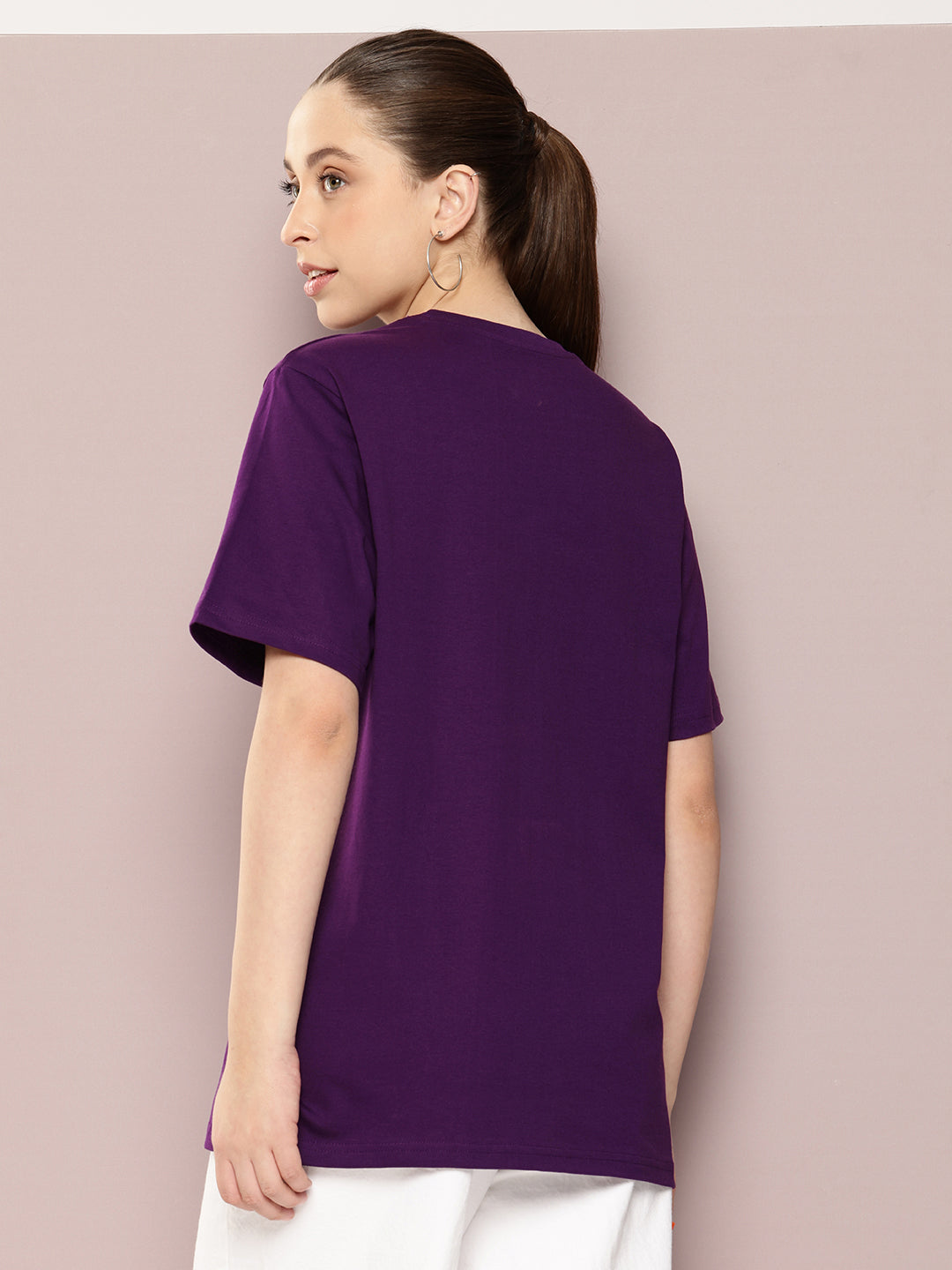 Womens Half Sleeve Round Neck Printed Oversized Fit Tshirts