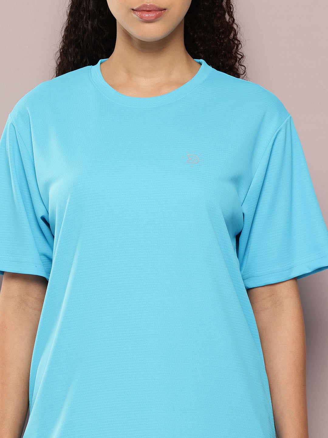 Womens Half Sleeve Round Neck Solid Oversized Fit Tshirts