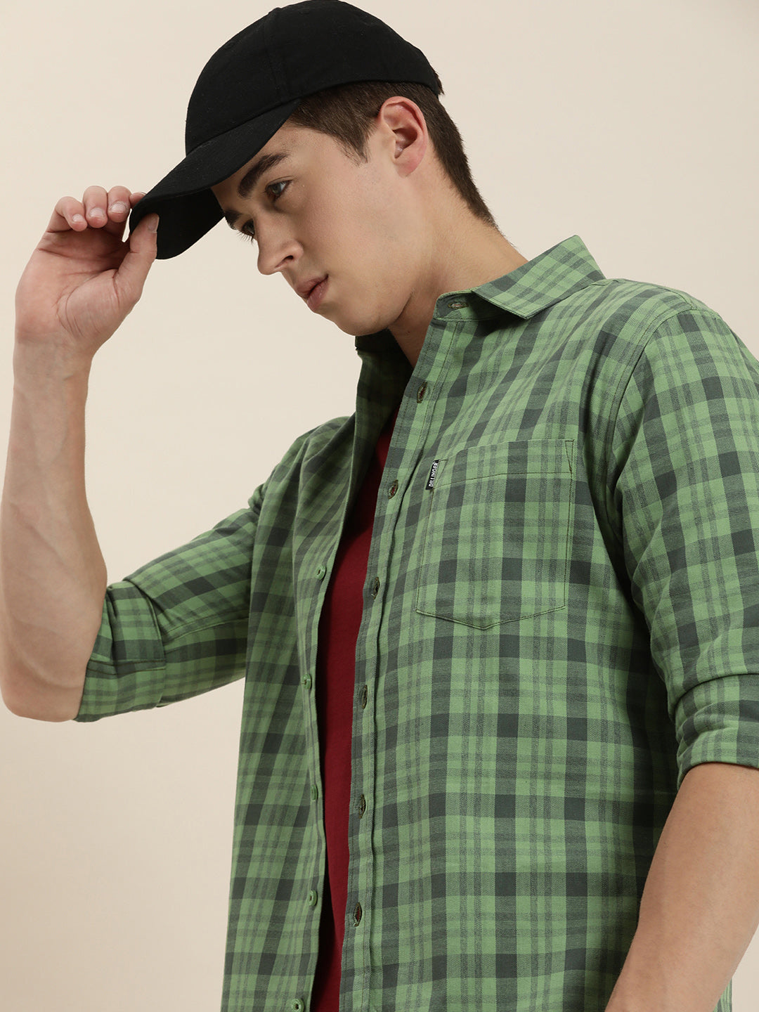 Men Checked Full Sleeve Shirt With Pocket