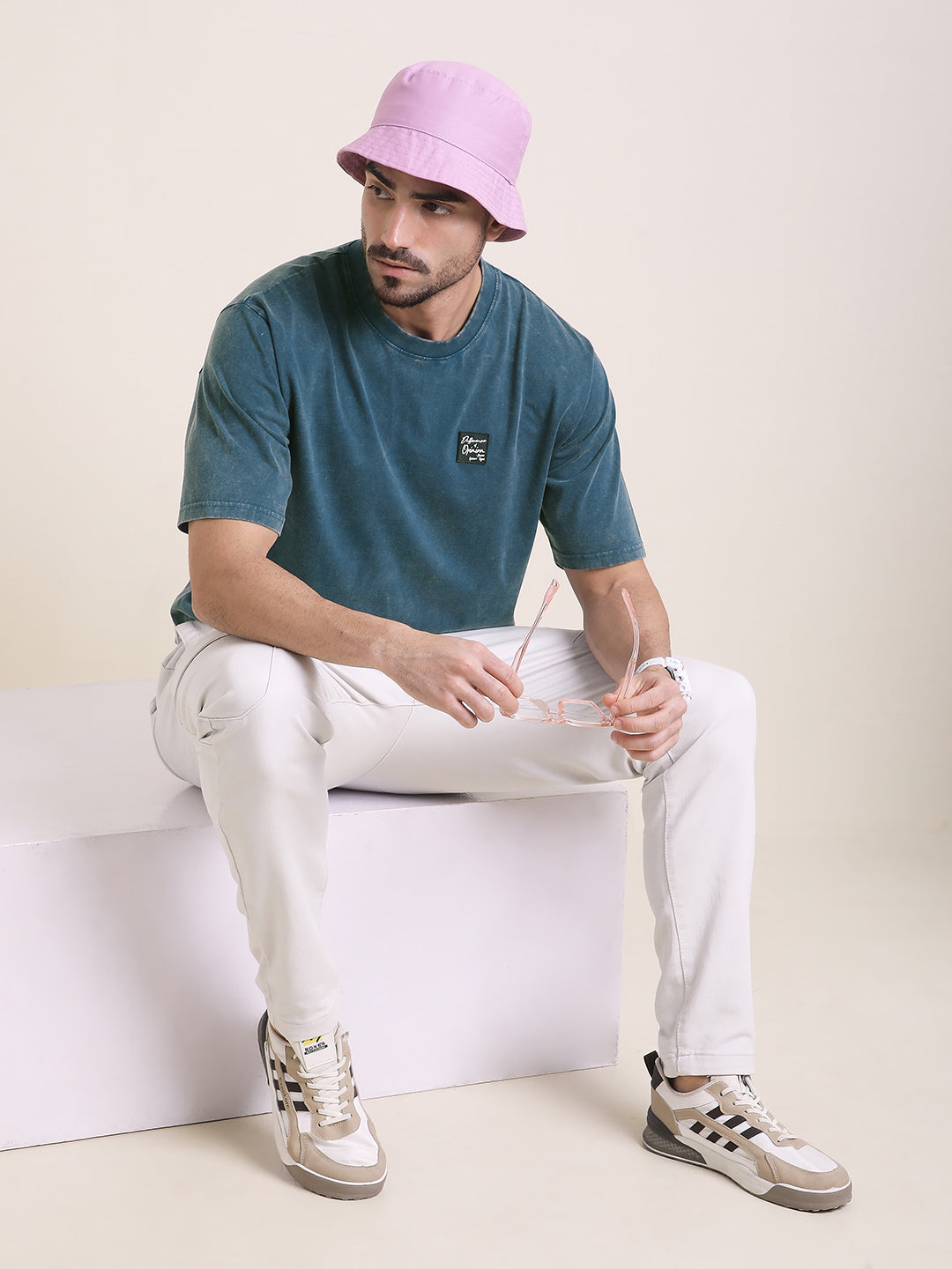 Mens Half Sleeve Round Neck Back Printed Oversized Fit Tshirts