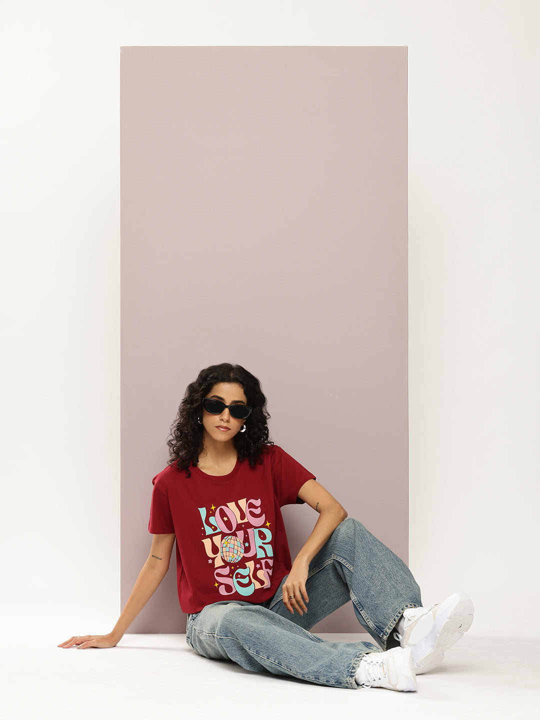 Womens Half Sleeve Round Neck Printed Boxy Fit Tshirts