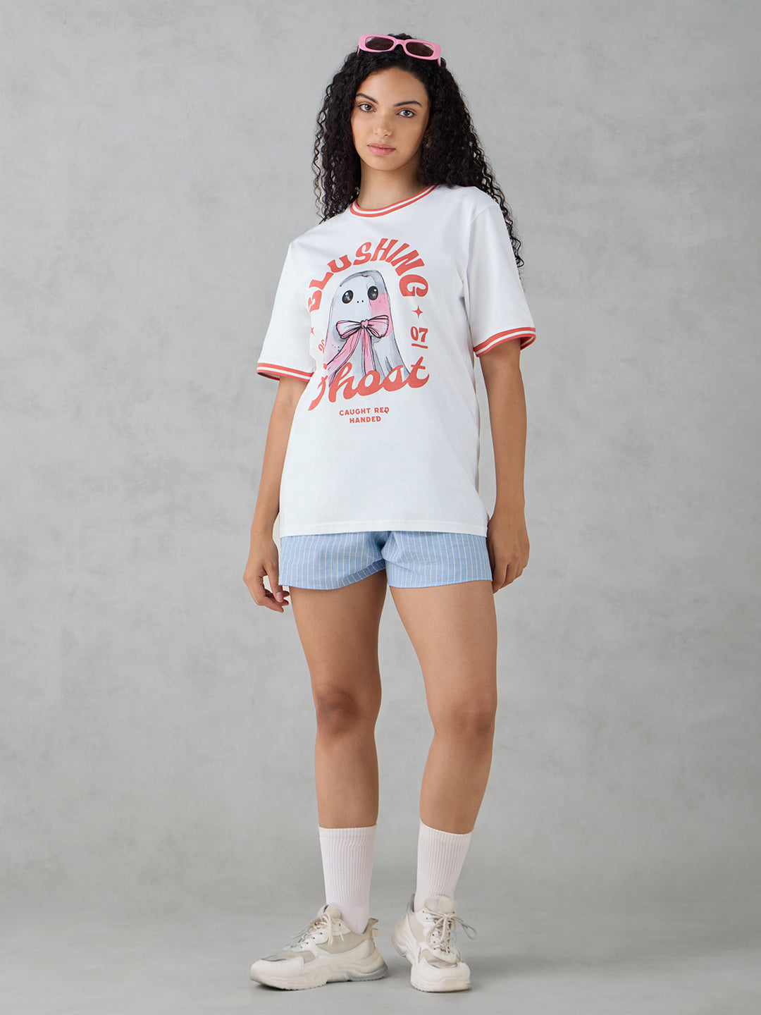 Womens Half Sleeve Printed Oversized Fit Tshirt