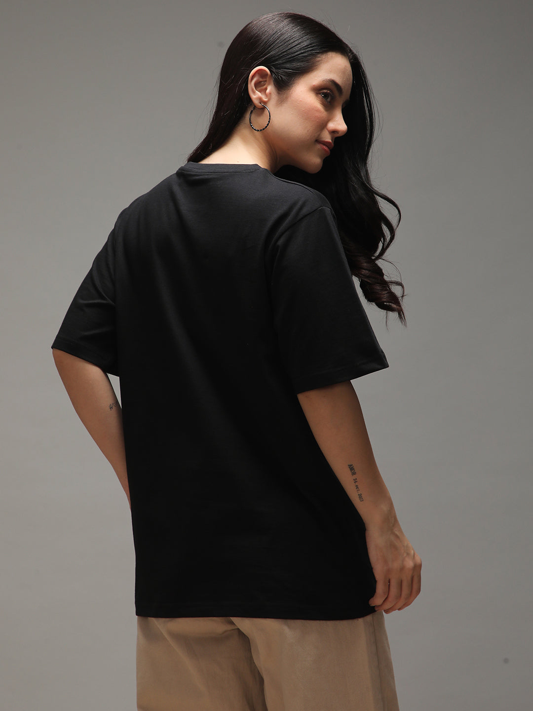 Womens Half Sleeve Round Neck Printed Oversized Fit Tshirts