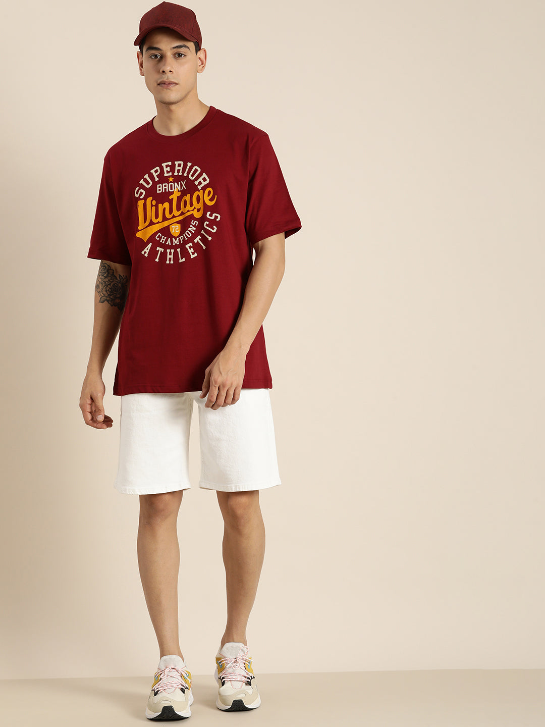 Mens Half Sleeve Round Neck Oversized Fit T-Shirts