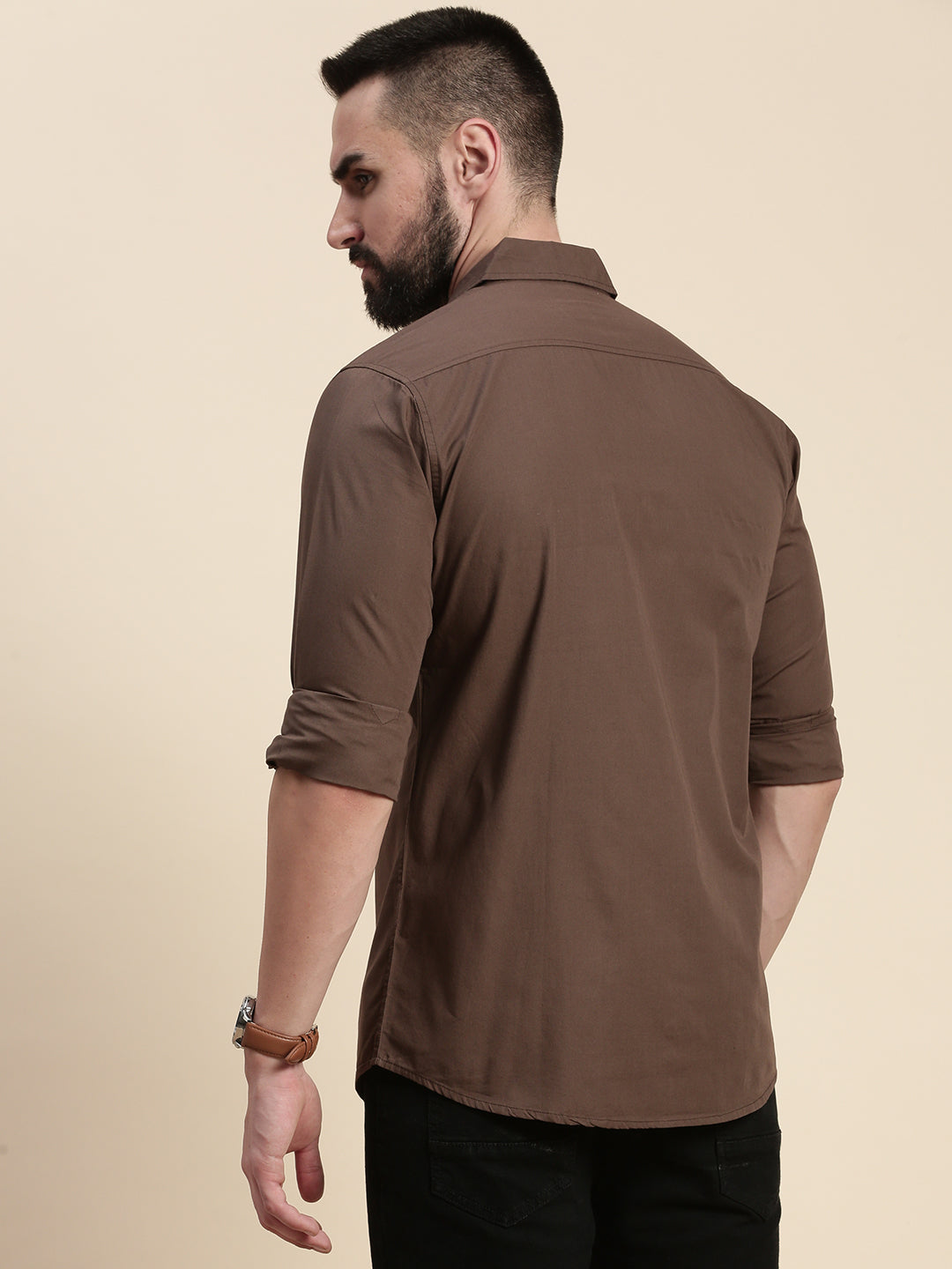 Mens Plain Full Sleeve Shirt With Pocket