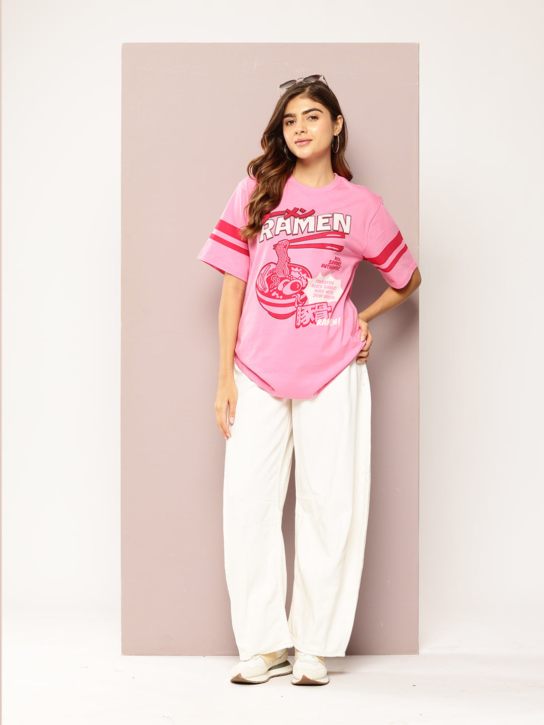 Womens Short Sleeve Printed Oversized Fit Tshirt