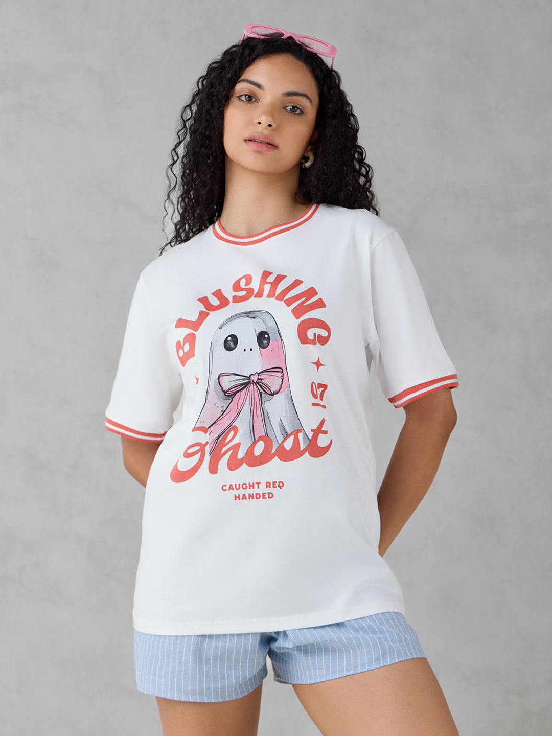 Womens Half Sleeve Printed Oversized Fit Tshirt