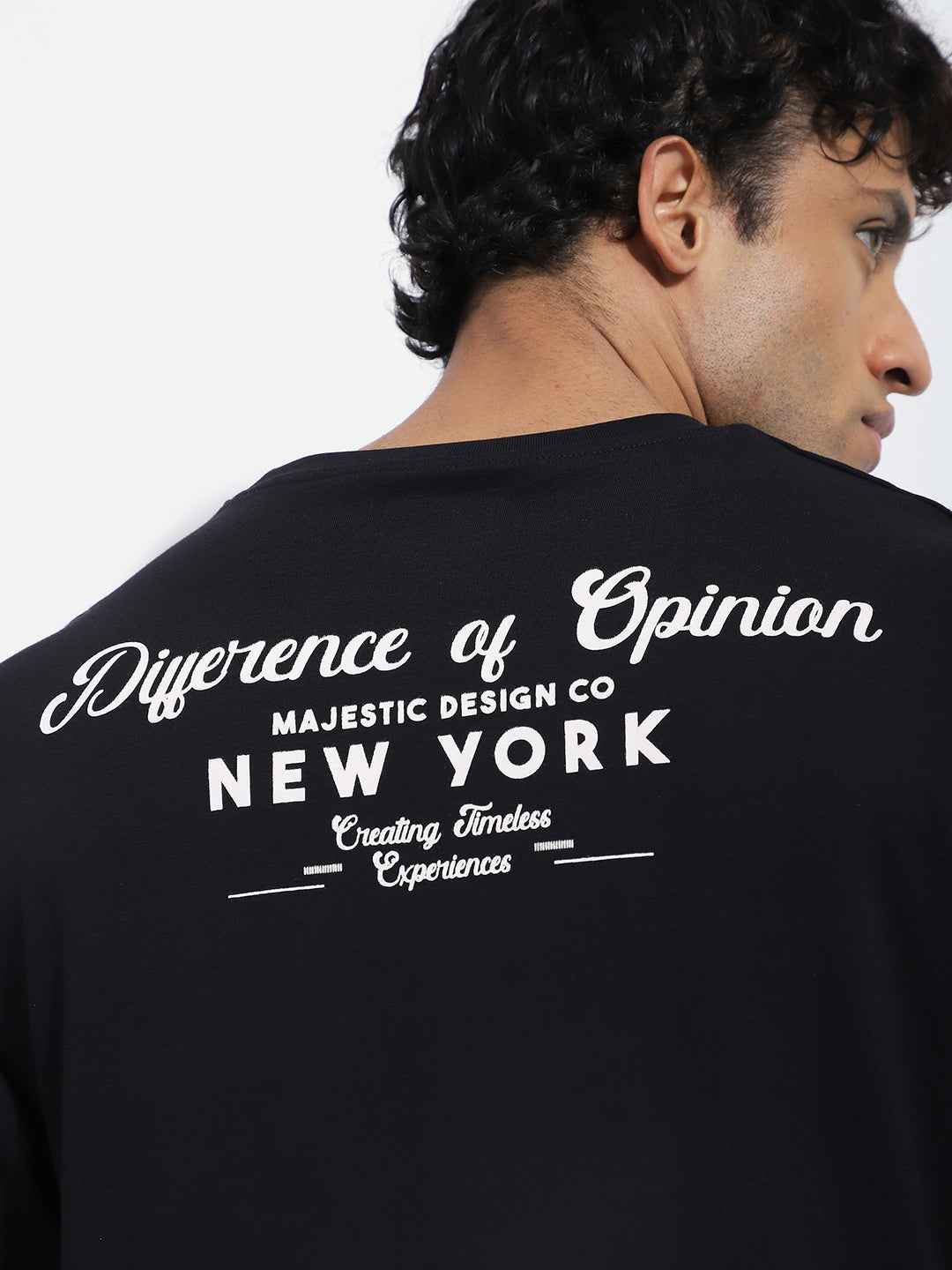Mens Half Sleeve Round Neck Back Striped Oversized Fit Tshirts