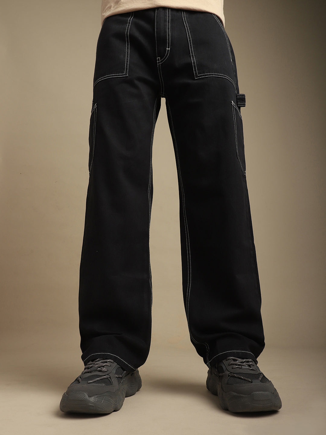 Men Plain Cargo Jeans