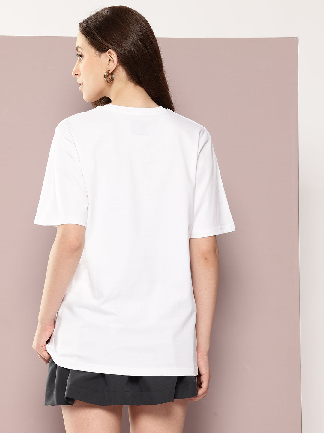 Womens Half Sleeve Round Neck Printed Oversized Fit Tshirts