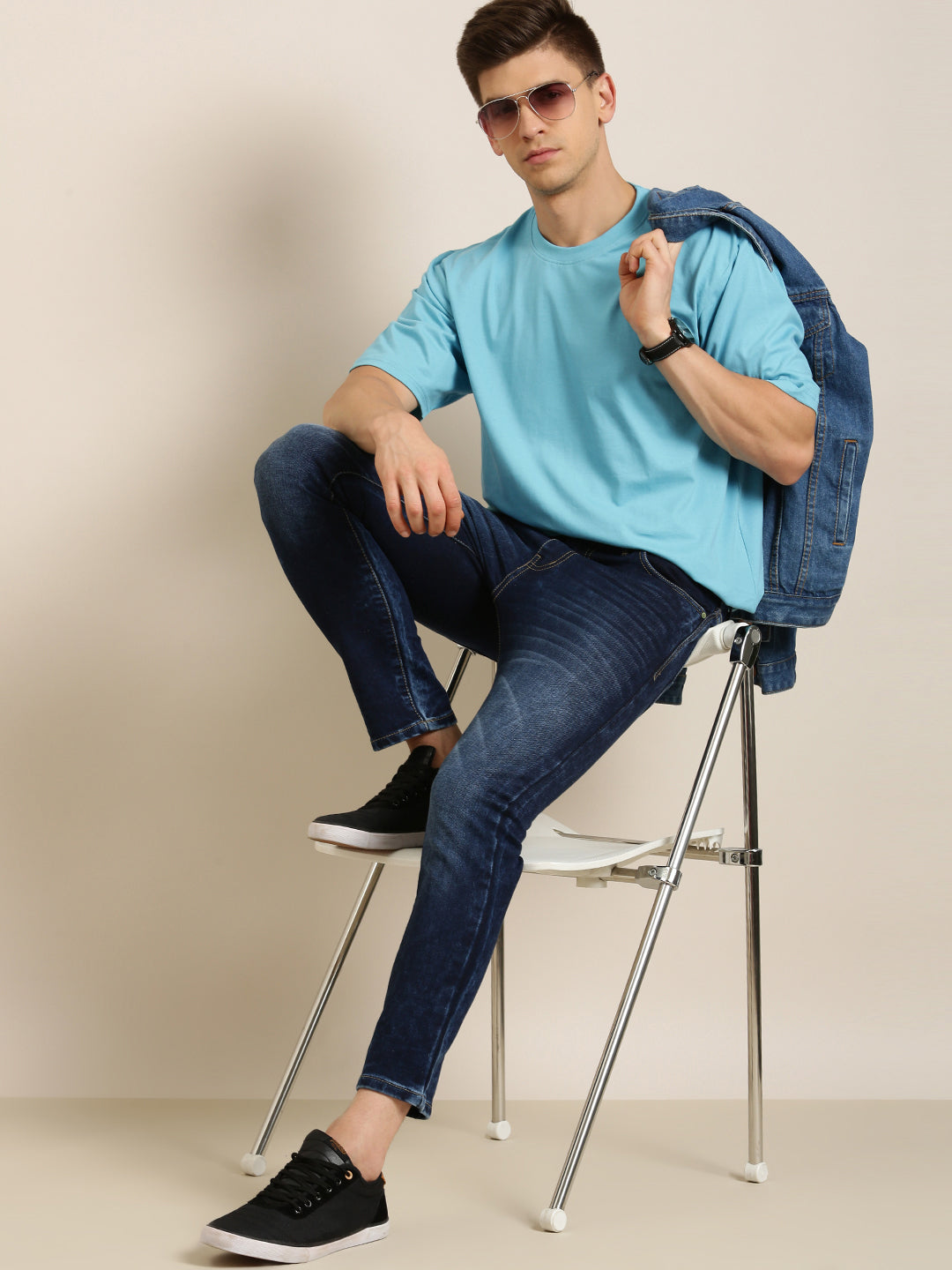Mens Half Sleeve Round Neck Oversized Fit T-Shirts