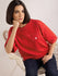 Womens Embroidery Boxy Regular Fit Cut & Sew Cotton Tshirt