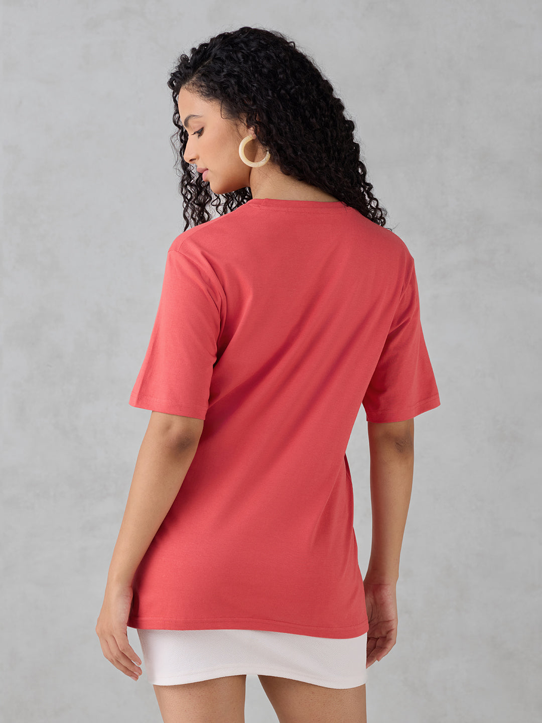 Womens Half Sleeve Printed Oversized Fit Tshirt