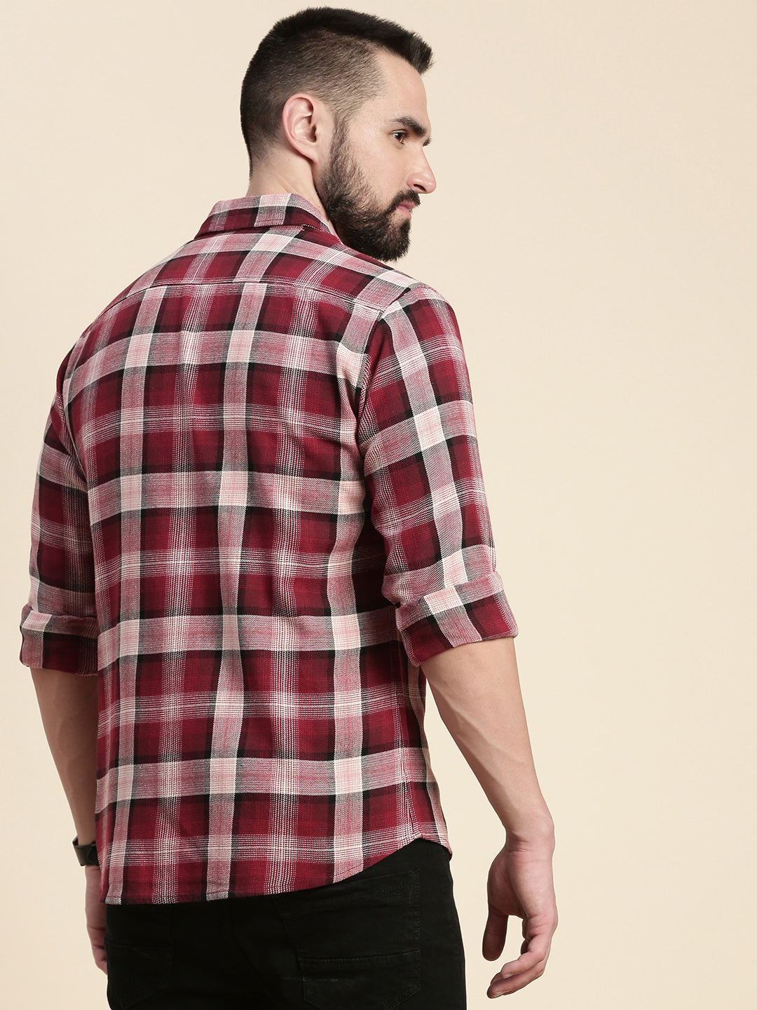 Men Checked Full Sleeve Shirt With Pocket
