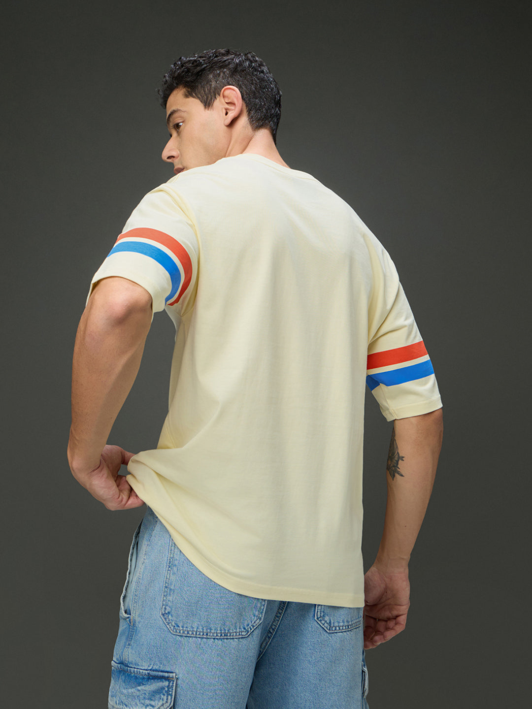 Mens Round Neck Half Sleeve Printed Oversized Fit Tshirt